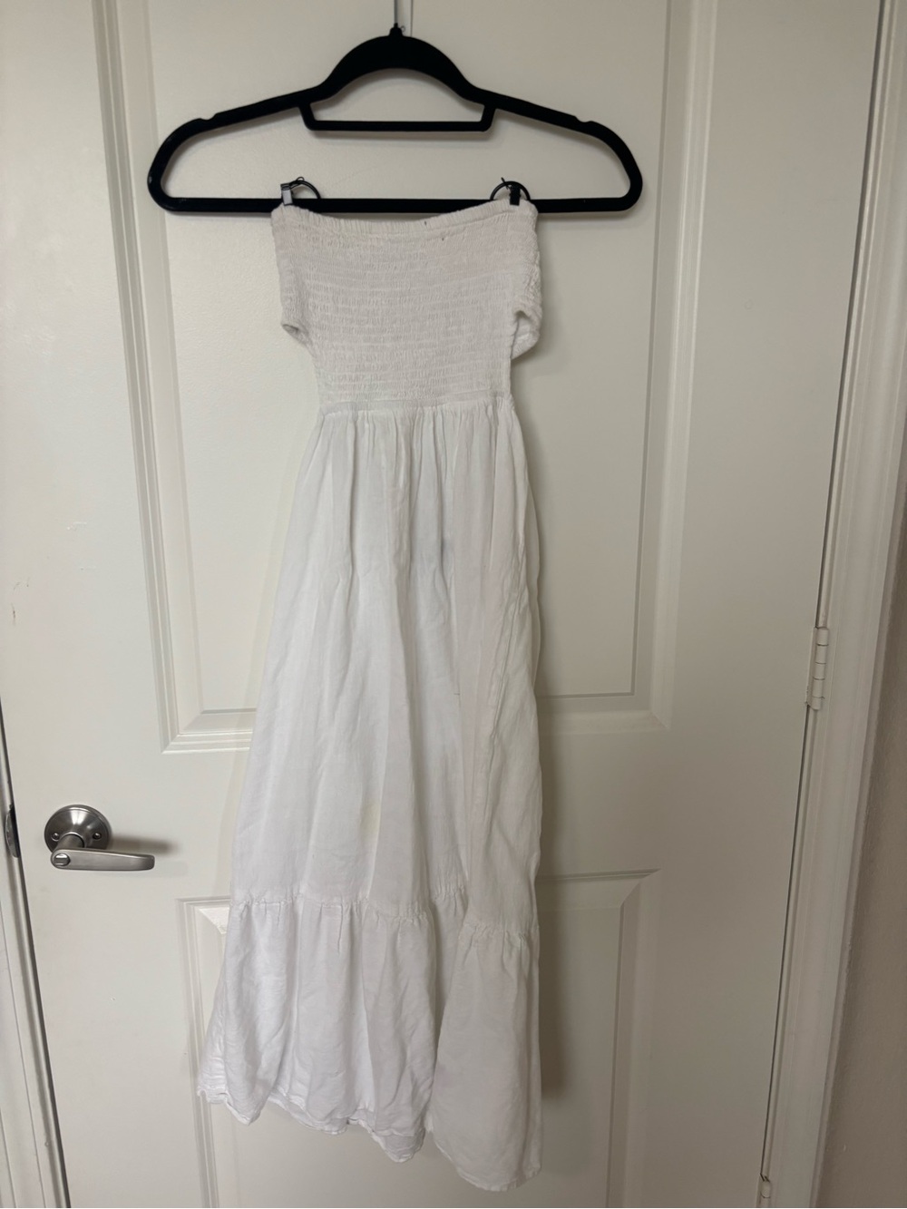 New Look White Smocked Maxi Dress for Kids - Strapless Casual
